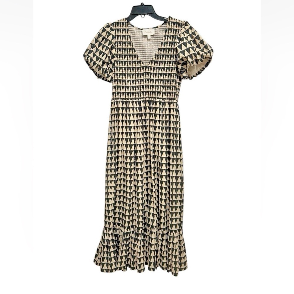 Cleobella Smocked Maxi Dress Women's Size Small Short Sleeve Boho Flowy Festival - Picture 2 of 6